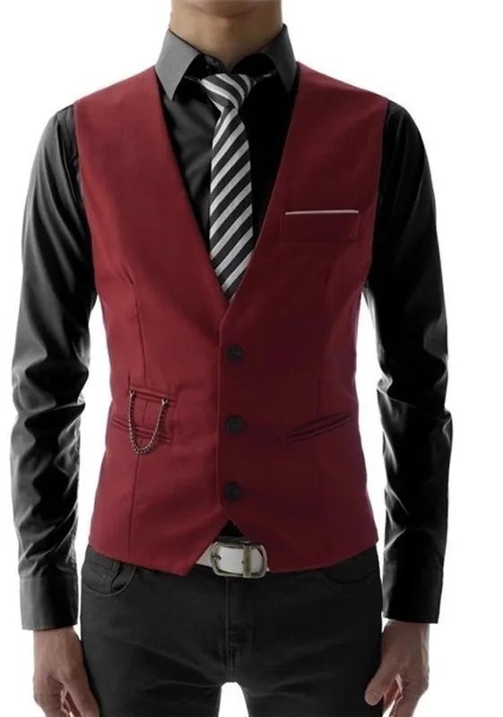 Men's Slim Fit Suit Vest – 2023 Formal Business & Casual Waistcoat