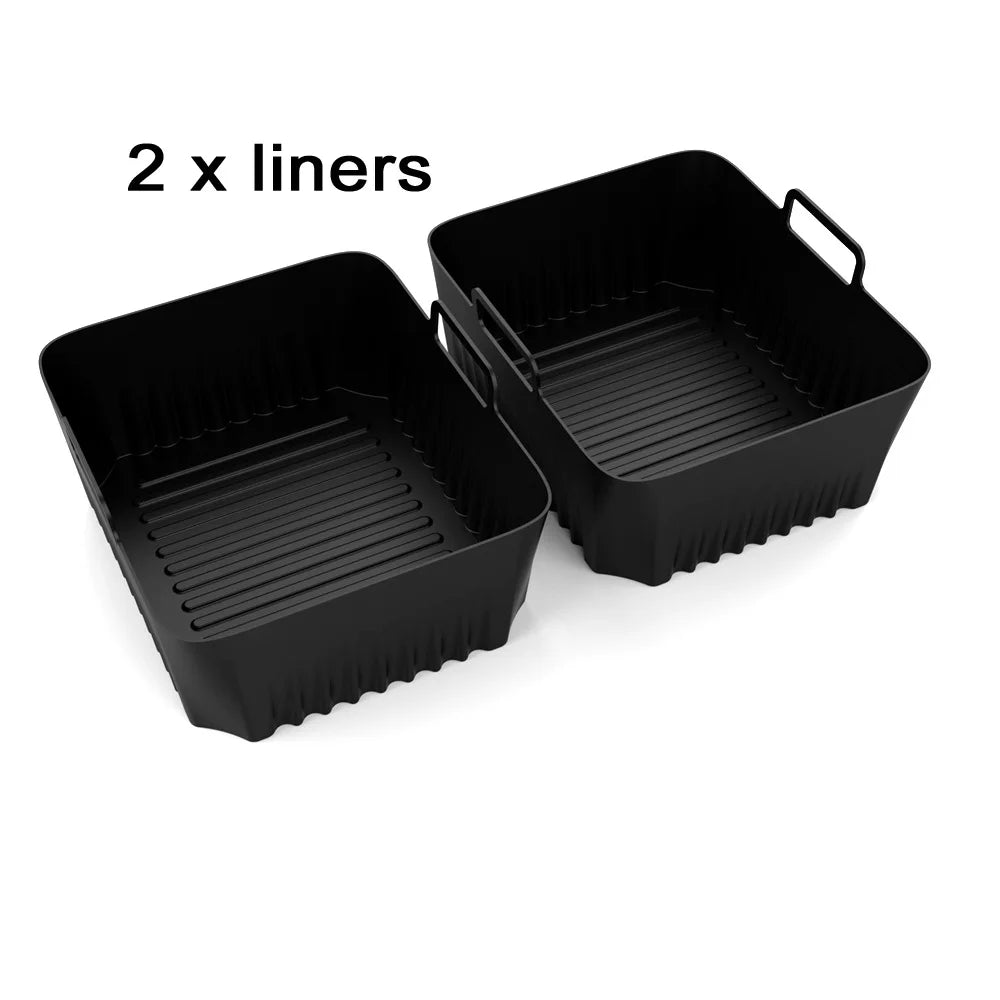 Rectangle Silicone Air Fryer Liners – Reusable Basket Replacement for Ninja DZ071/AF500UK