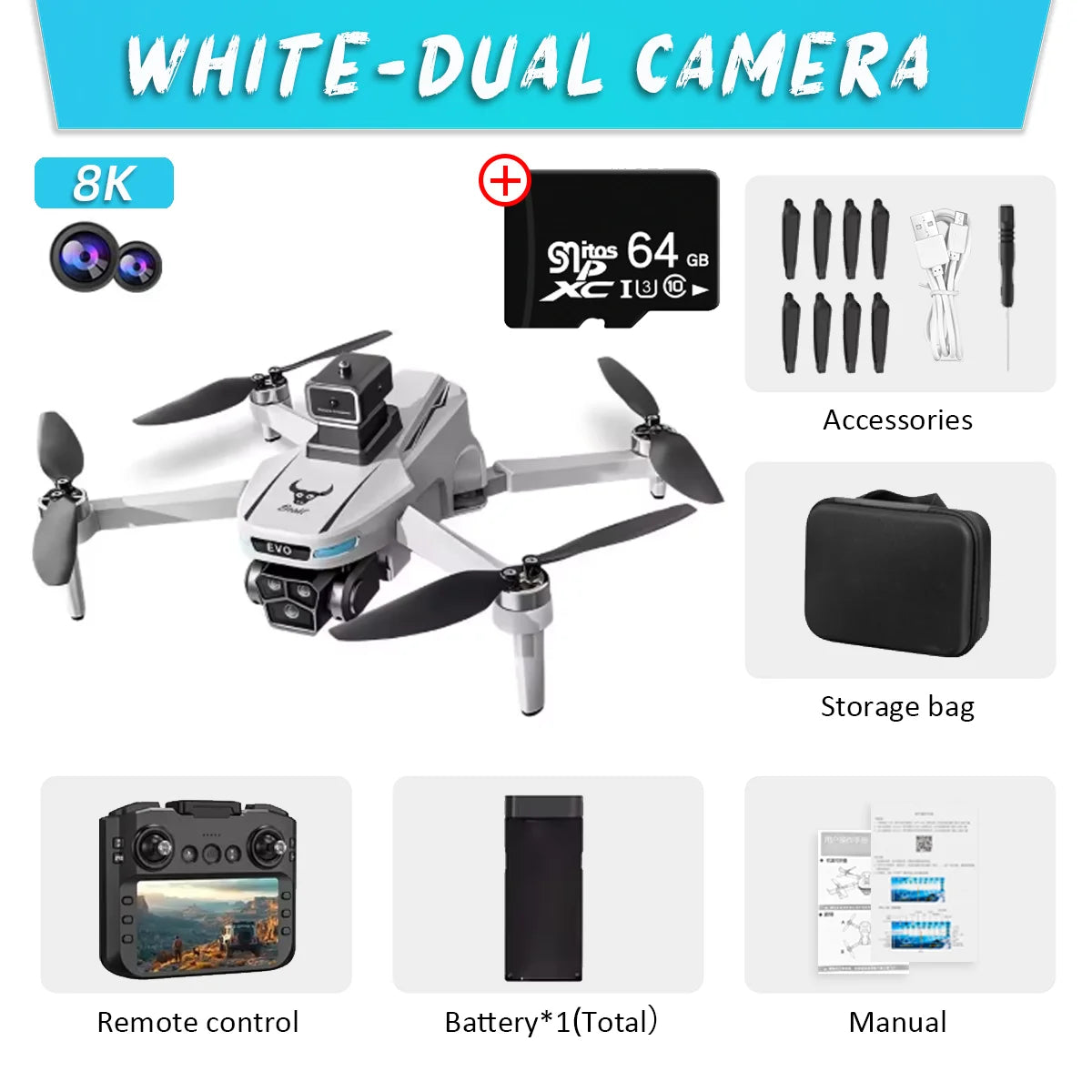 SG901 MAX GPS 8K Camera Drone | Professional FPV Aerial Quadcopter with Obstacle Avoidance, Foldable Design & Large Screen Remote Control