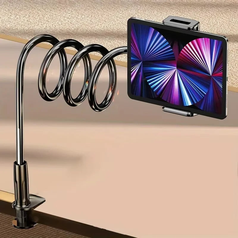 Lazy Bedside Desktop Foldable 70cm Mobile & Tablet Clip Stand | Adjustable Holder for iPad, Samsung, Xiaomi & ASUS
