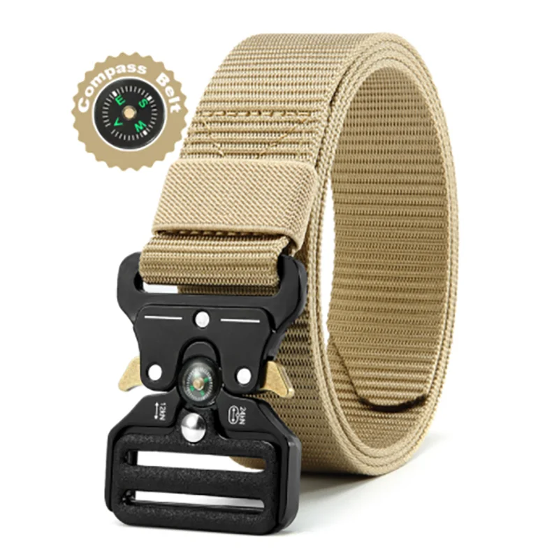 Men’s Outdoor Compass Belt – High-Quality Canvas Nylon Multi-Function Tactical Belt | Sports, Jeans & Casual Wear, Unisex