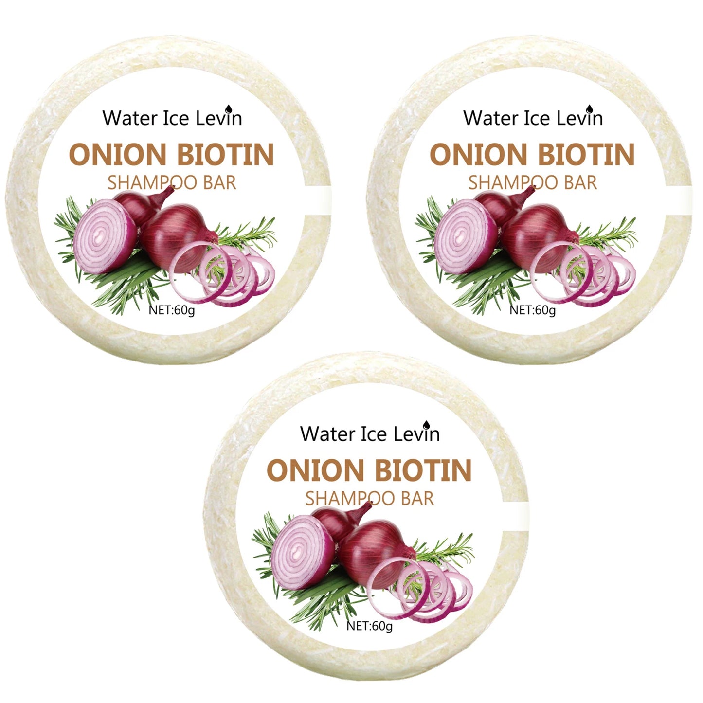 Onion & Biotin Shampoo Soap 60g – Moisturizing & Smoothing Hair Care with Rosemary Extract, Suitable for All Hair Types