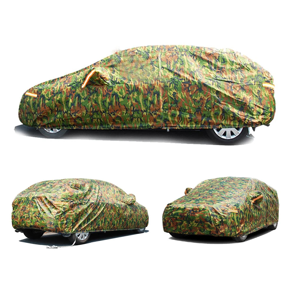 Kayme Waterproof Camouflage Car Covers Outdoor Sun Protection Cover For Car Reflector Dust Rain Snow Protective