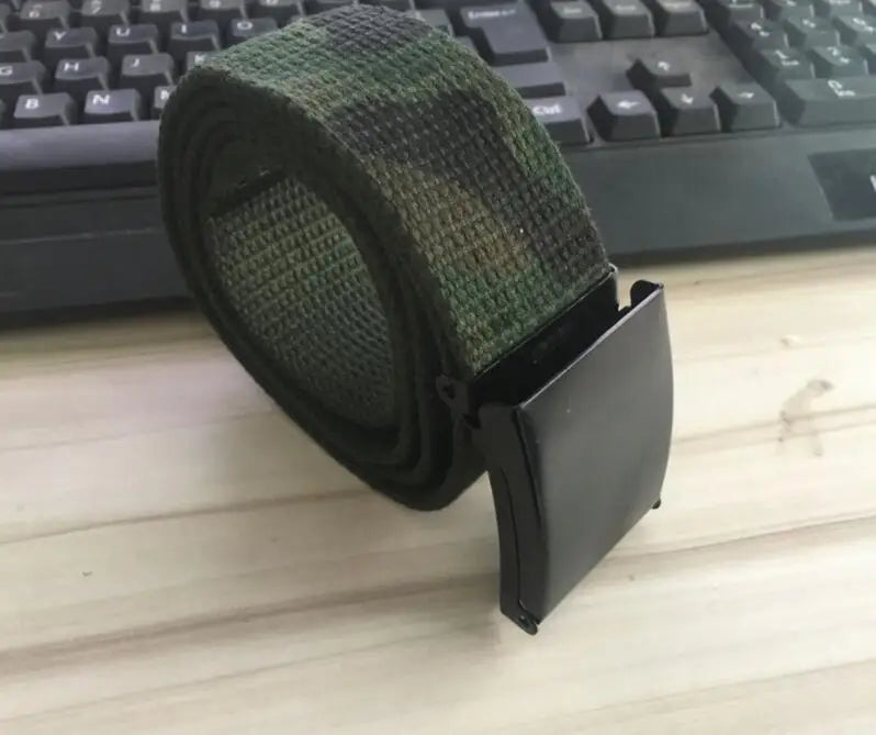 New Men’s Tactical Belt – Unisex Canvas Waistband for Jeans & Casual Wear