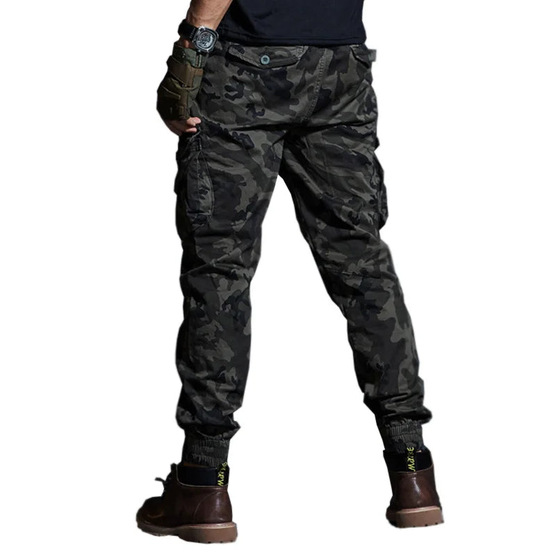 High Quality Khaki Casual Pants Men | Tactical Joggers Camouflage Cargo Pants | Multi-Pocket Fashion Black Army Work Trousers