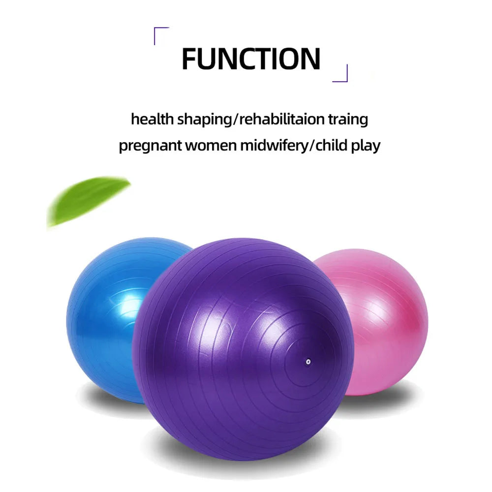 PVC Yoga Ball | Thickened Explosion-Proof Fitness & Balance Ball – Home Gym Pilates Exercise (45–85cm)