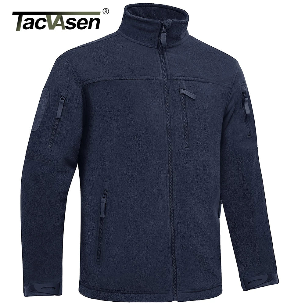TACVASEN Men’s Winter Fleece Jacket – Thermal Full-Zip Work & Outdoor Windbreaker with Pockets