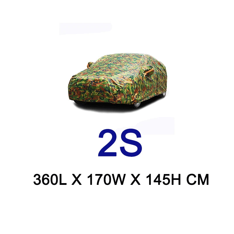 Kayme Waterproof Camouflage Car Covers Outdoor Sun Protection Cover For Car Reflector Dust Rain Snow Protective
