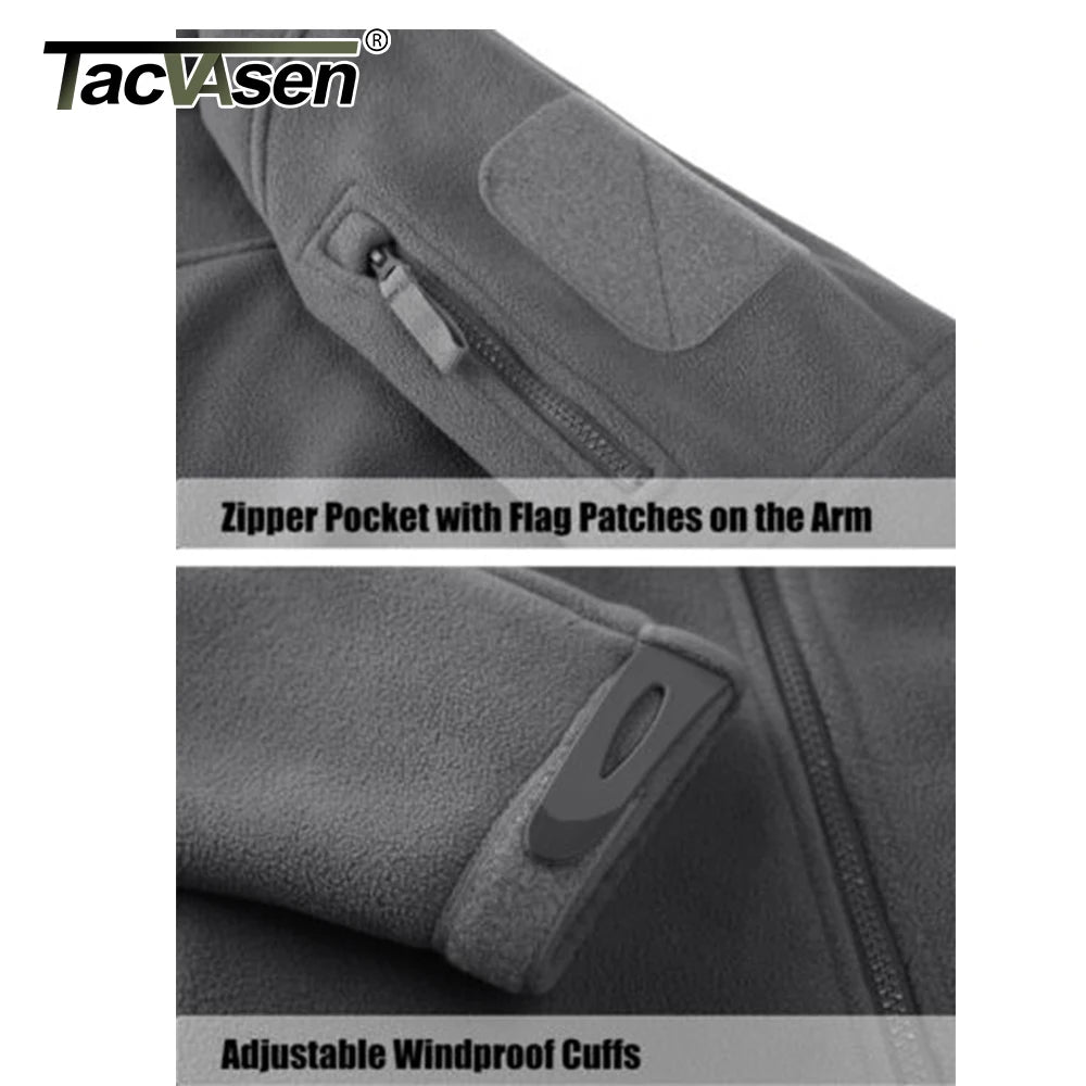 TACVASEN Men’s Winter Fleece Jacket – Thermal Full-Zip Work & Outdoor Windbreaker with Pockets