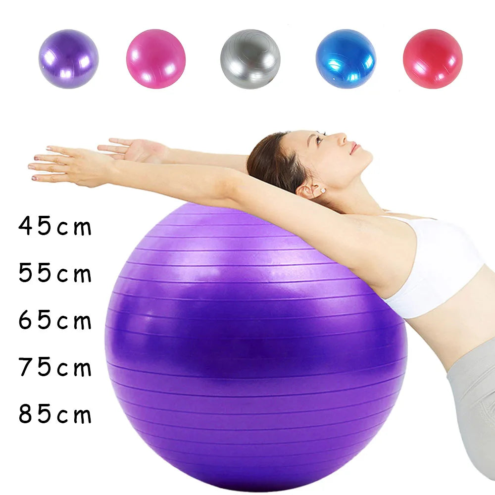 PVC Yoga Ball | Thickened Explosion-Proof Fitness & Balance Ball – Home Gym Pilates Exercise (45–85cm)