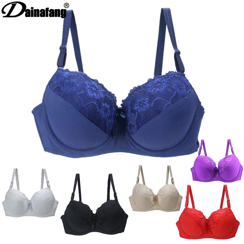 Sexy Lace Push Up Bra BCDE Cup Floral Underwire Women’s Underwear Lingerie Massage Brassiere