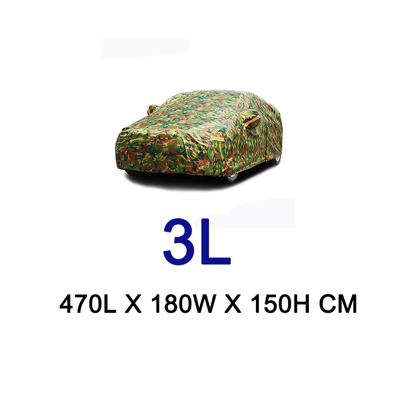 Kayme Waterproof Camouflage Car Covers Outdoor Sun Protection Cover For Car Reflector Dust Rain Snow Protective