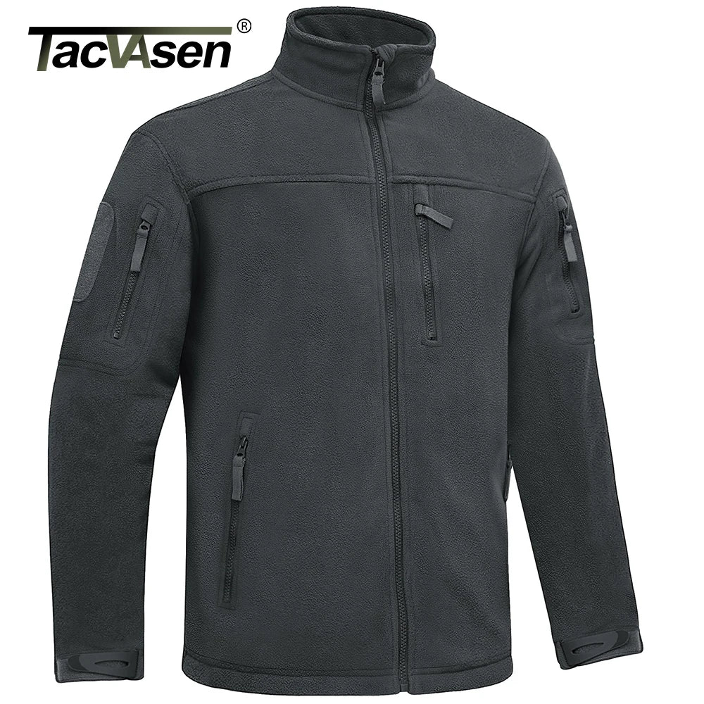 TACVASEN Men’s Winter Fleece Jacket – Thermal Full-Zip Work & Outdoor Windbreaker with Pockets
