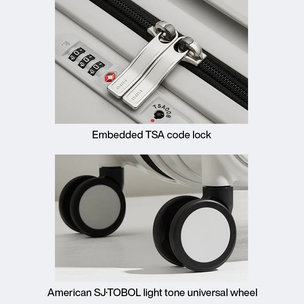 Mixi Wide Handle Travel Luggage | Hardside PC Suitcase with Rolling Spinner Wheels & TSA Lock | 20/24 Inch Unisex