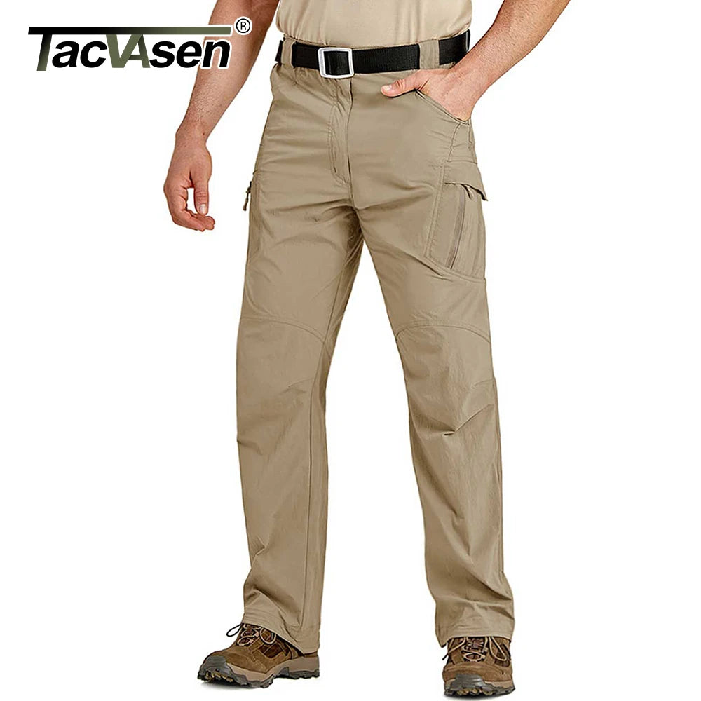 TACVASEN Men’s Quick-Dry Stretch Cargo Pants – Lightweight Summer Outdoor Hiking Trousers
