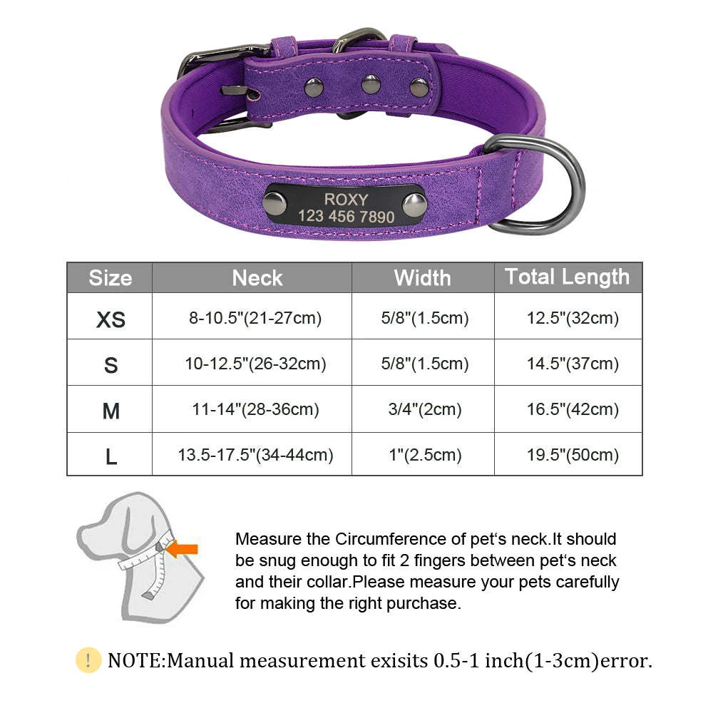 طوق جلدي مخصص للكلاب والقطط - طوق منقوش بأحجار الراين مخصص للكلاب الصغيرة والمتوسطة، وبيتبول، ويوركشاير