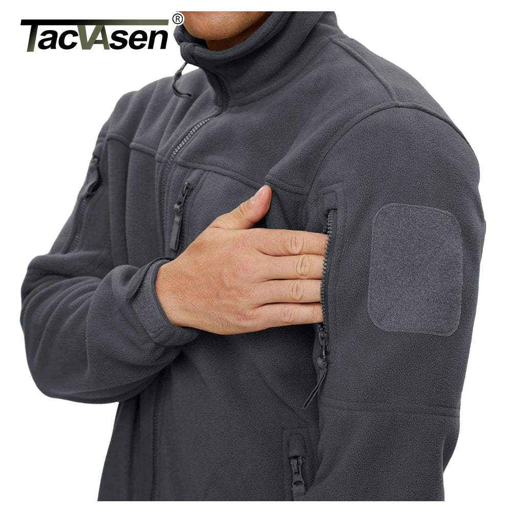 TACVASEN Men’s Winter Fleece Jacket – Thermal Full-Zip Work & Outdoor Windbreaker with Pockets