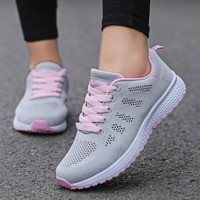 Women’s Casual White Sneakers – Fashionable, Breathable & Comfortable