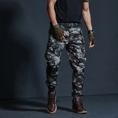 High Quality Khaki Casual Pants Men | Tactical Joggers Camouflage Cargo Pants | Multi-Pocket Fashion Black Army Work Trousers