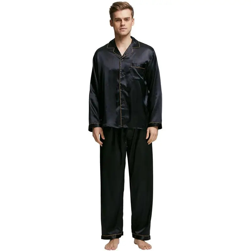 Tony & Candice Men's Satin Silk Pajama Set | Sexy Modern Soft & Cozy Sleepwear | Summer Nightwear for Men
