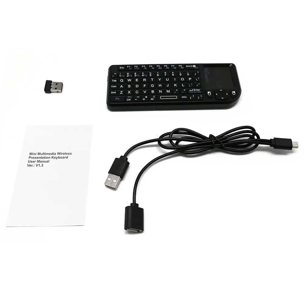 Rii X1 2.4GHz Mini Wireless Keyboard – Touchpad Keyboard for Android TV Box, PC & Laptop (English/ES/FR/Korean)