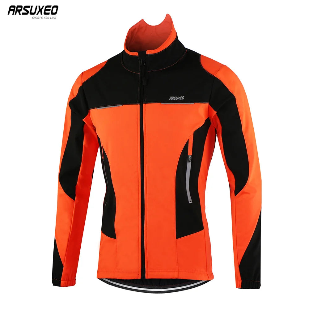 ARSUXEO Men’s Winter Cycling Jacket – Thermal Windproof Waterproof Softshell for Biking & Motorcycling