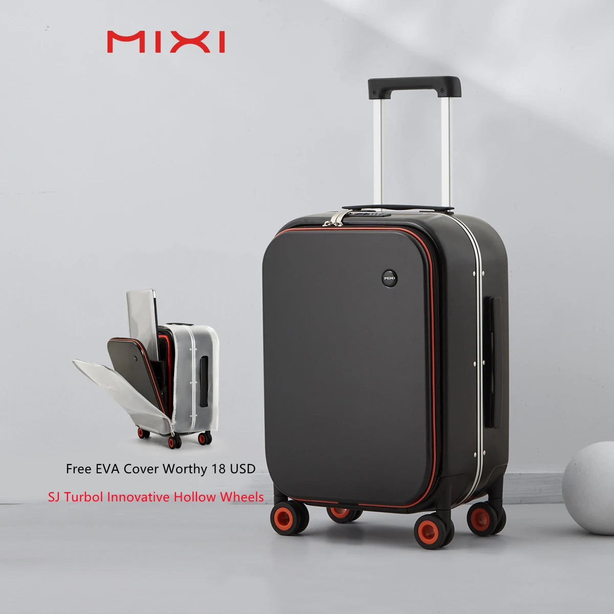 Mixi Patent Design Aluminum Frame Suitcase | Carry-On Rolling Luggage Cabin Bag M9260 | 18/20/24 Inch