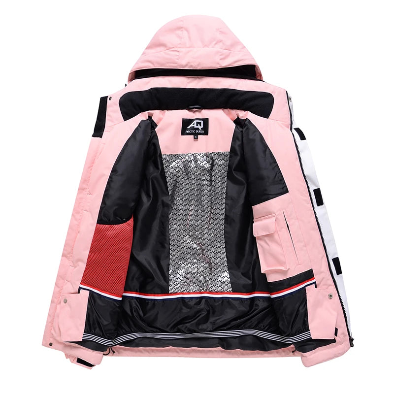 Men & Women Waterproof Windproof Ski Suit – Splicing Snow Jacket with Warm Snowboard & Alpine Pants for Winter