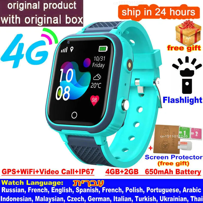 LT21 4G Smart Watch for Kids – GPS, Video Call, SOS, IP67 Waterproof, Location Tracker