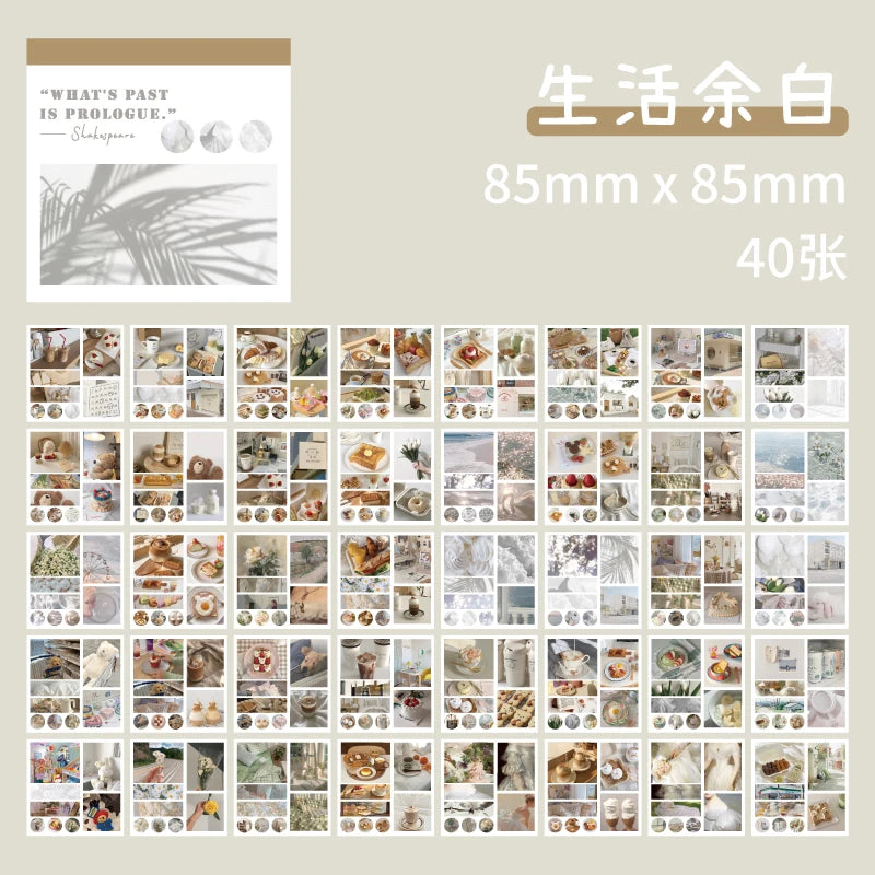 كتاب ملصقات واشي للمناظر الطبيعية الجمالية، 50 ورقة - 50 نمطًا من ملصقات سكرابوكينغ، ومجلات، وملصقات ورقية يدوية الصنع