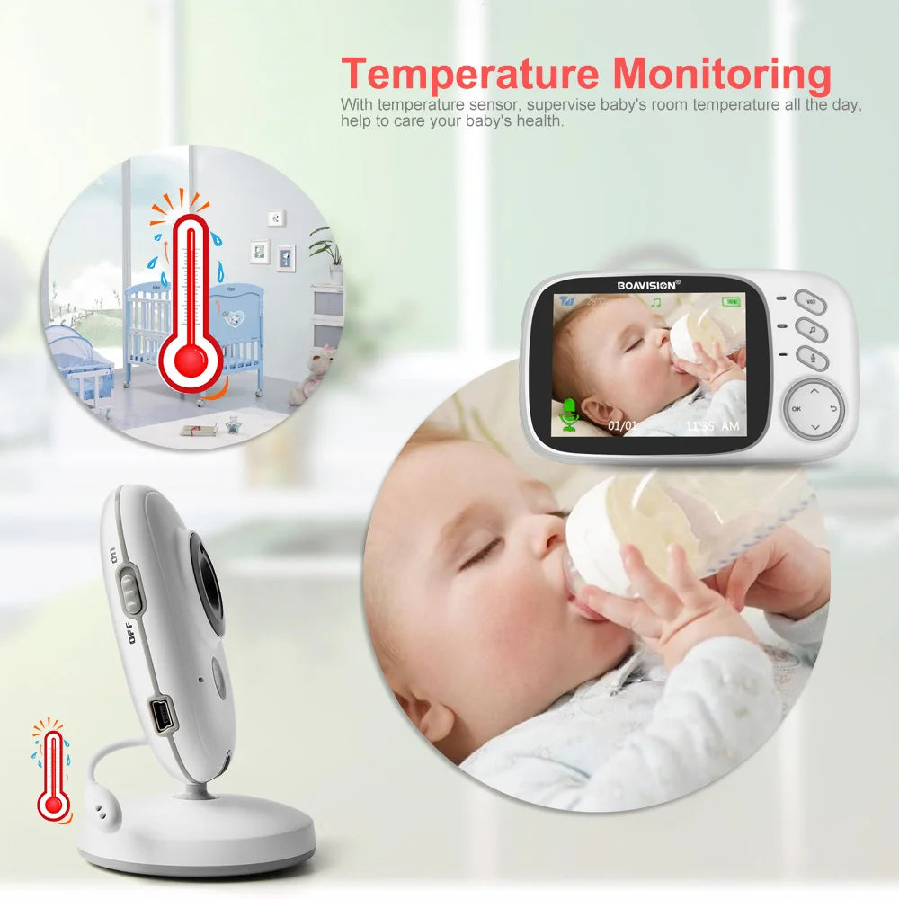 VB603 Video Baby Monitor – 2.4G Wireless with 3.2-Inch LCD Screen, Two-Way Audio Talk, Night Vision & Security Camera Babysitter