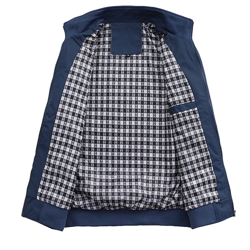 2025 Men’s Spring Autumn Slim Bomber Jacket – Solid Fashion Baseball Coat (M–6XL, 8XL)