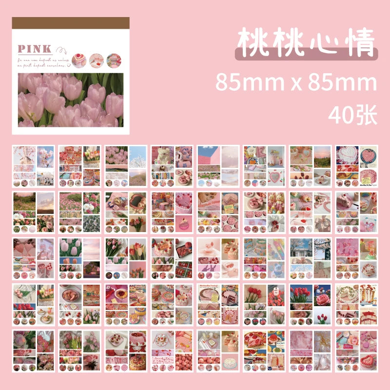 كتاب ملصقات واشي للمناظر الطبيعية الجمالية، 50 ورقة - 50 نمطًا من ملصقات سكرابوكينغ، ومجلات، وملصقات ورقية يدوية الصنع