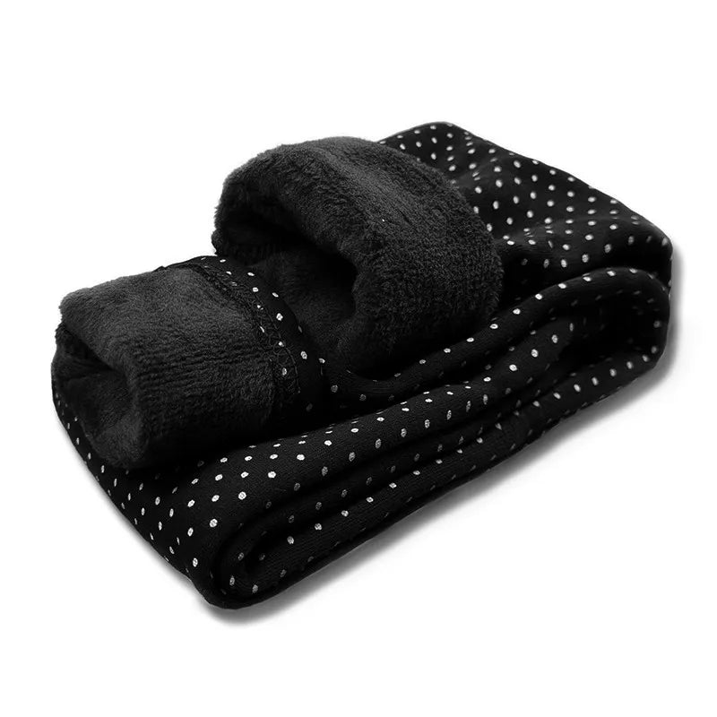 Girls Velvet Leggings Dot Print Warm Pants Autumn Winter Kids Cotton Trousers