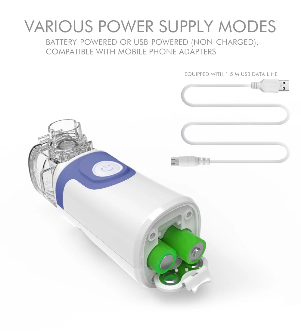 جهاز استنشاق البخار الطبي المحمول KIUZOU - جهاز استنشاق بخار صغير صامت للبالغين والأطفال، لتخفيف الربو ومشاكل الجهاز التنفسي