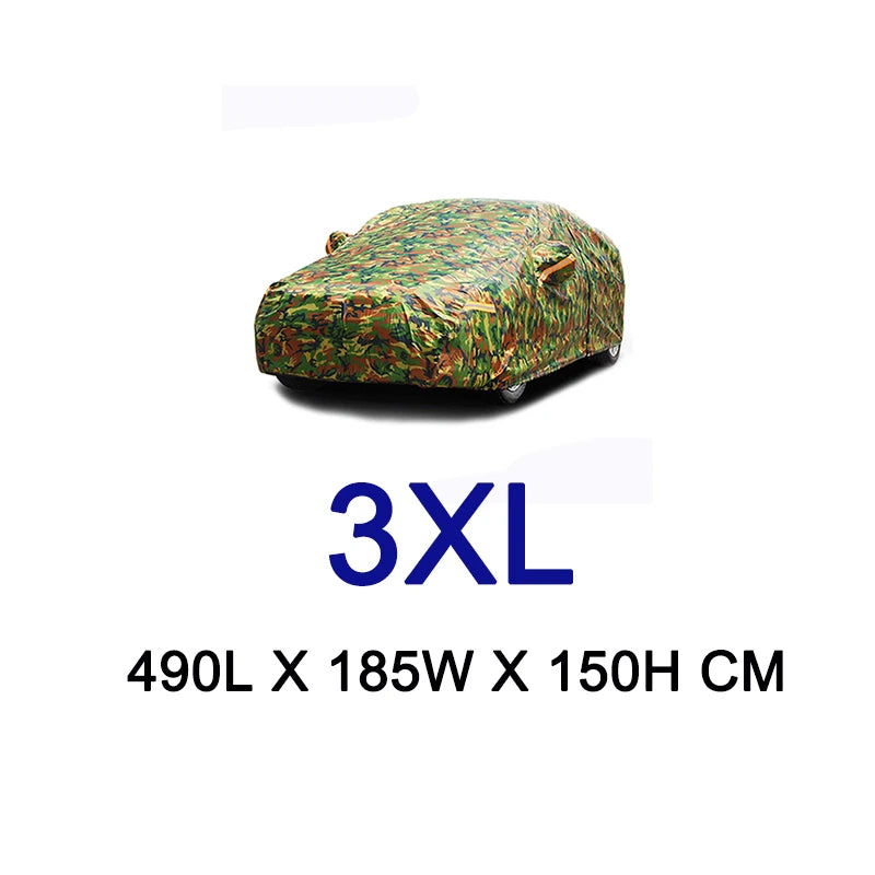 Kayme Waterproof Camouflage Car Covers Outdoor Sun Protection Cover For Car Reflector Dust Rain Snow Protective