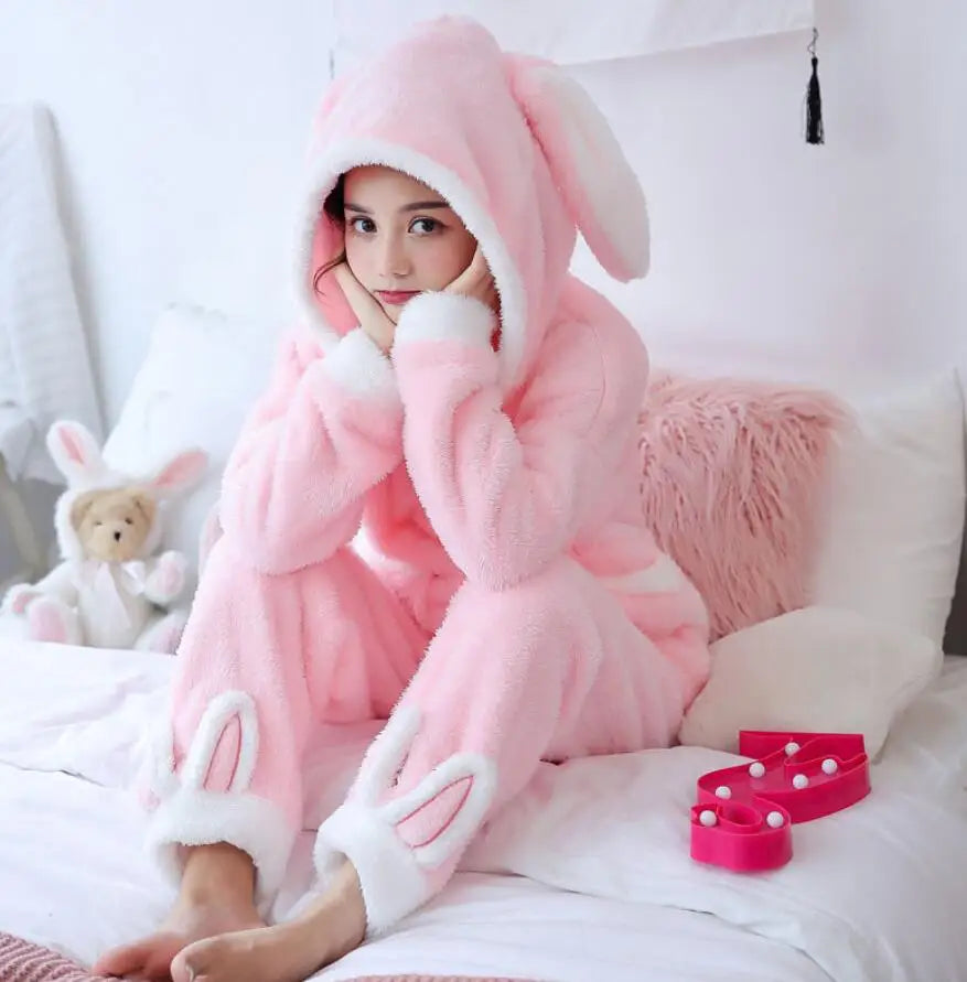 Winter Thick Warm Women's Flannel Pajama Set | Cozy Sleepwear & Homewear | Long Sleeve Top & Pants