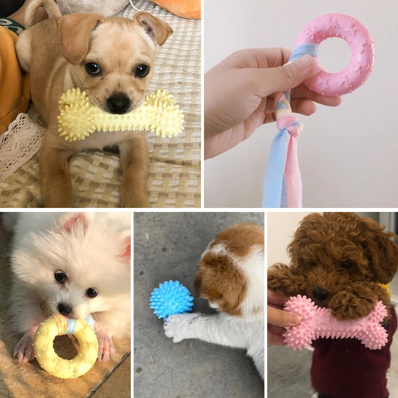 TPR Knot Chew Toy for Dogs – Bite-Resistant Molar Cleaner & Interactive Training Toy for Small Dogs