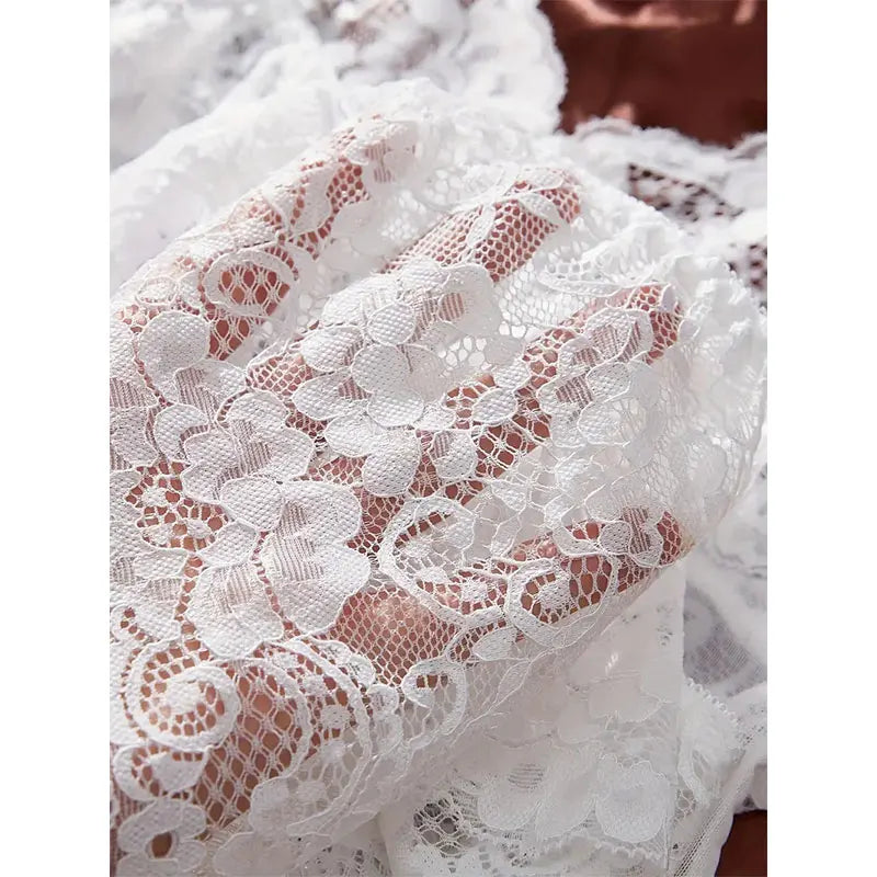 Women's Tulle Sleepwear Set | Elegant V-Neck Sheer Nightdress with Soft Pajama Skirt | Lightweight Comfortable Homewear