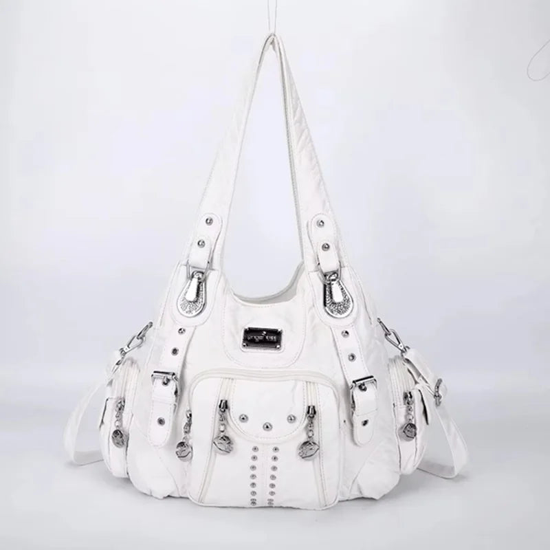 حقيبة يد نسائية من جلد البولي يوريثان من Angel kiss - حقيبة كتف أنيقة، حقيبة كبيرة وحقيبة يد كبيرة