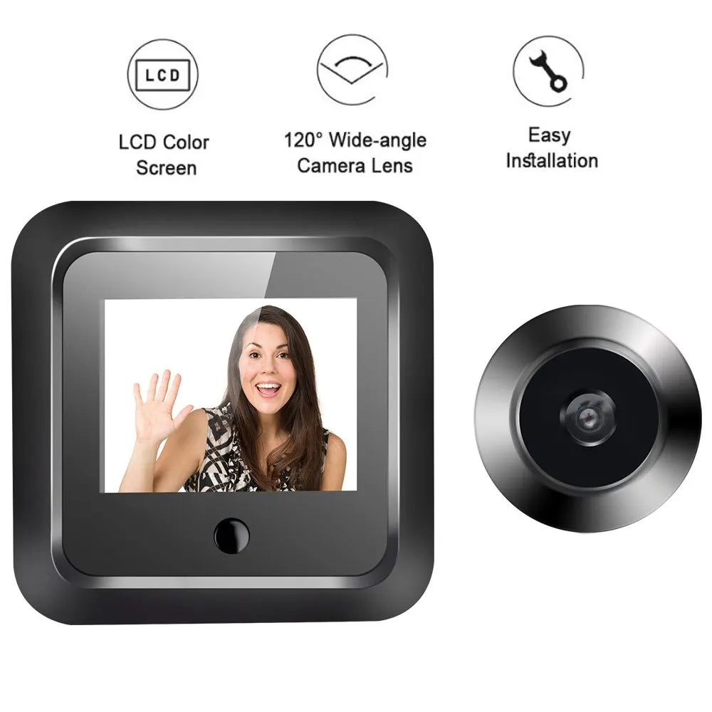 2.4-Inch Smart Digital Door Viewer – 120° Wide-Angle Peephole Camera with 300,000 Pixels & HD Security Monitor