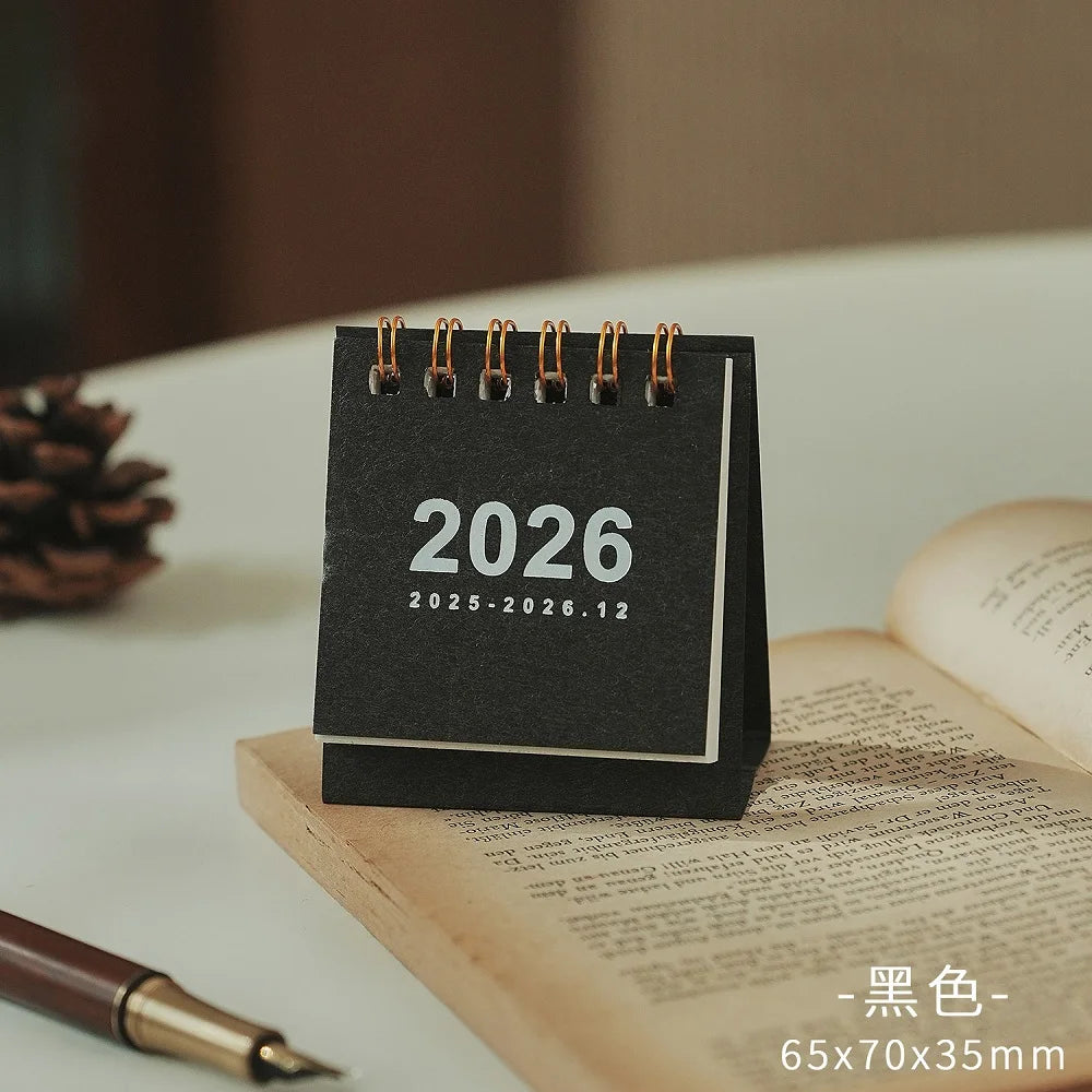 2026 Mini Simple Desk Calendar – Creative Coil Planner & Desktop Office Decoration