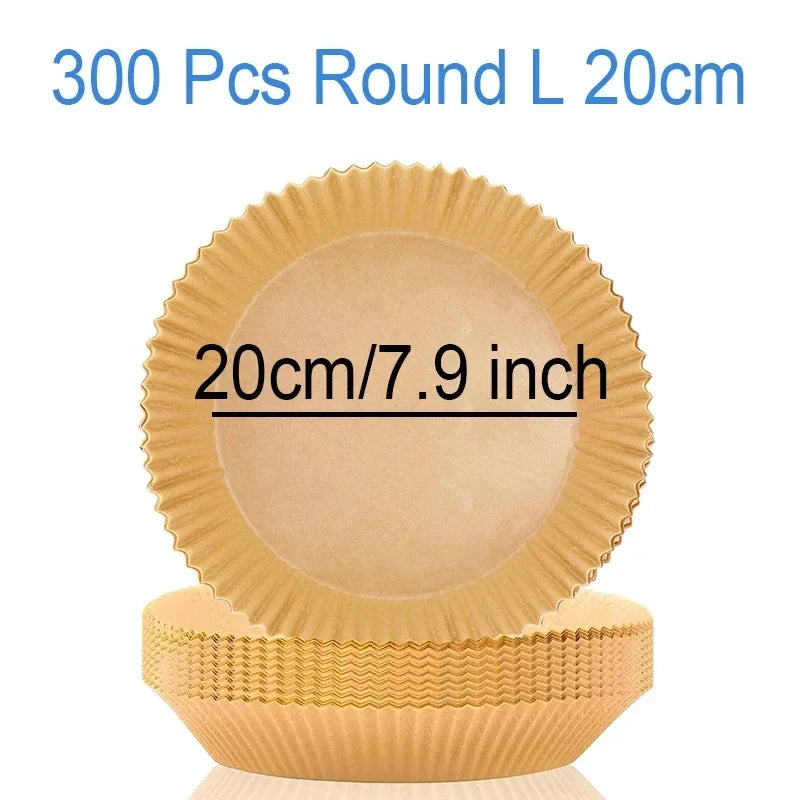 50–300pcs Air Fryer Baking Paper Liners – Disposable Oil-Proof Oven & BBQ Pads