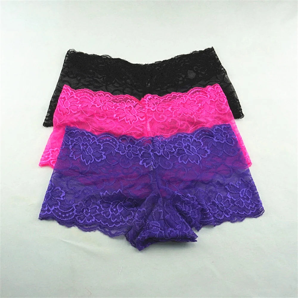 3PCS Women’s Silk Boyshorts Underwear – M-XXL Transparent Soft Boxers, Comfortable Ladies Panties Lingerie