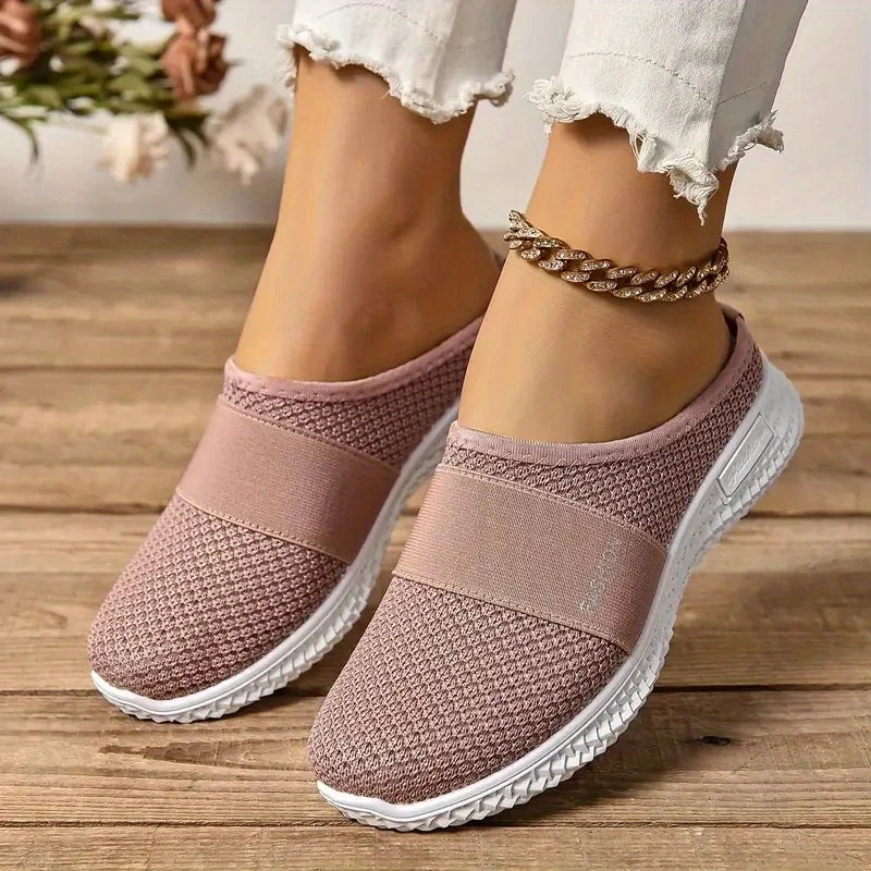 Women’s Solid Color Mules – Soft Sole Platform Slip-On Walking Shoes