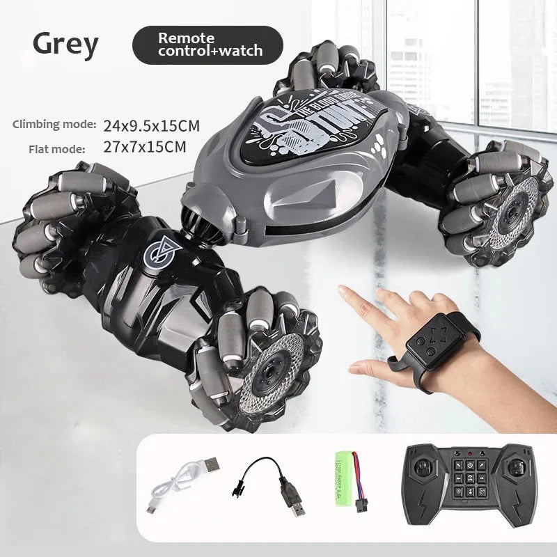 Gesture-Controlled RC Stunt Car – 360° Rotating, LED Lights, Dual Control Modes, All-Terrain Drift & Climb – Ideal Gift for Kids & Adults