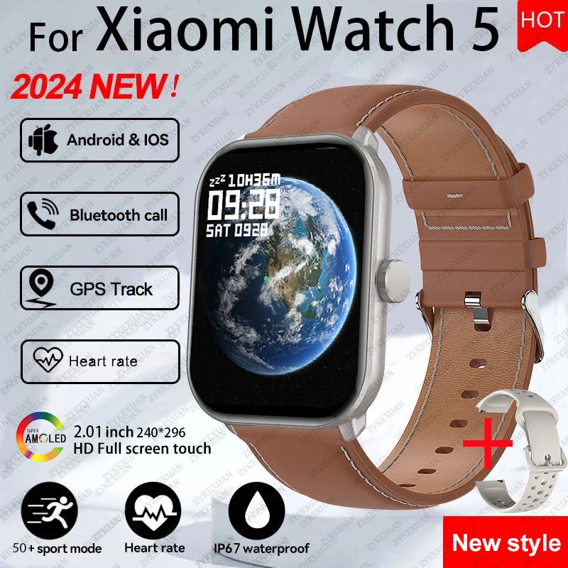 Xiaomi Watch 5 Global Version – AMOLED Screen, Heart Rate, Bluetooth Call, GPS, Waterproof Sports Smart Watch