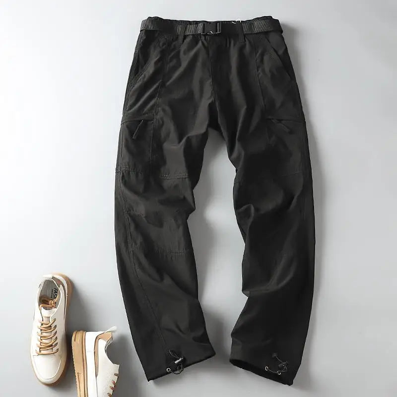 Outdoor Workwear Pants Men's | Loose Fleece-Lined Soft Hiking Pants | Windproof Waterproof Polyester Fiber Straight Leg