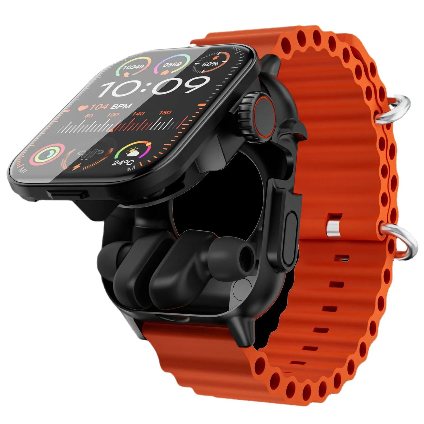 GT8 2-in-1 Smart Watch with Earbuds – Full Touch Screen, Bluetooth Earphone, Heart Rate & Blood Pressure Monitor, Sports Watch