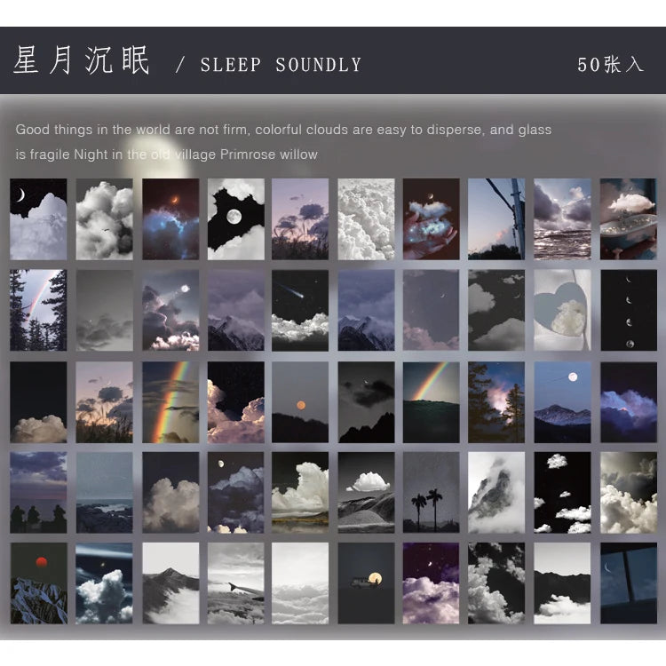 كتاب ملصقات واشي للمناظر الطبيعية الجمالية، 50 ورقة - 50 نمطًا من ملصقات سكرابوكينغ، ومجلات، وملصقات ورقية يدوية الصنع